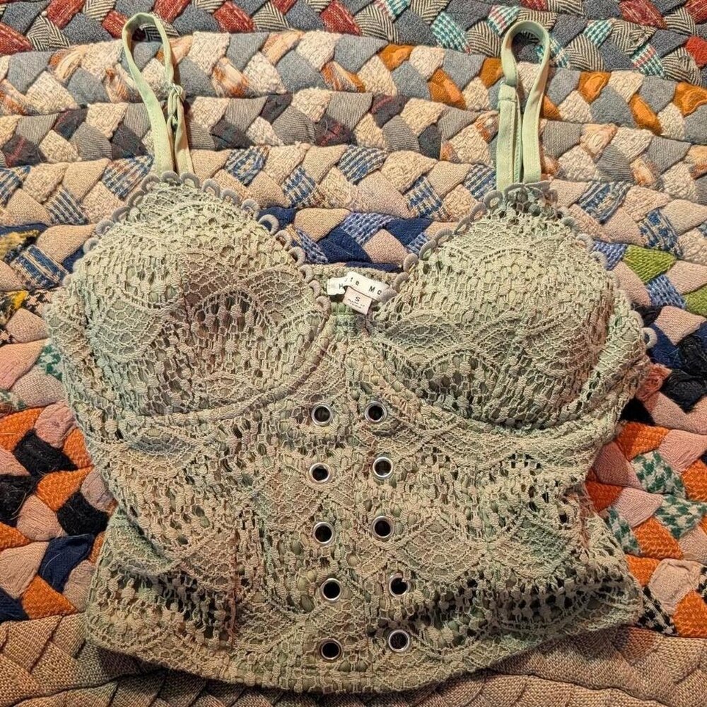 Haute Monde Lace Corset Eyelet Bralette Top